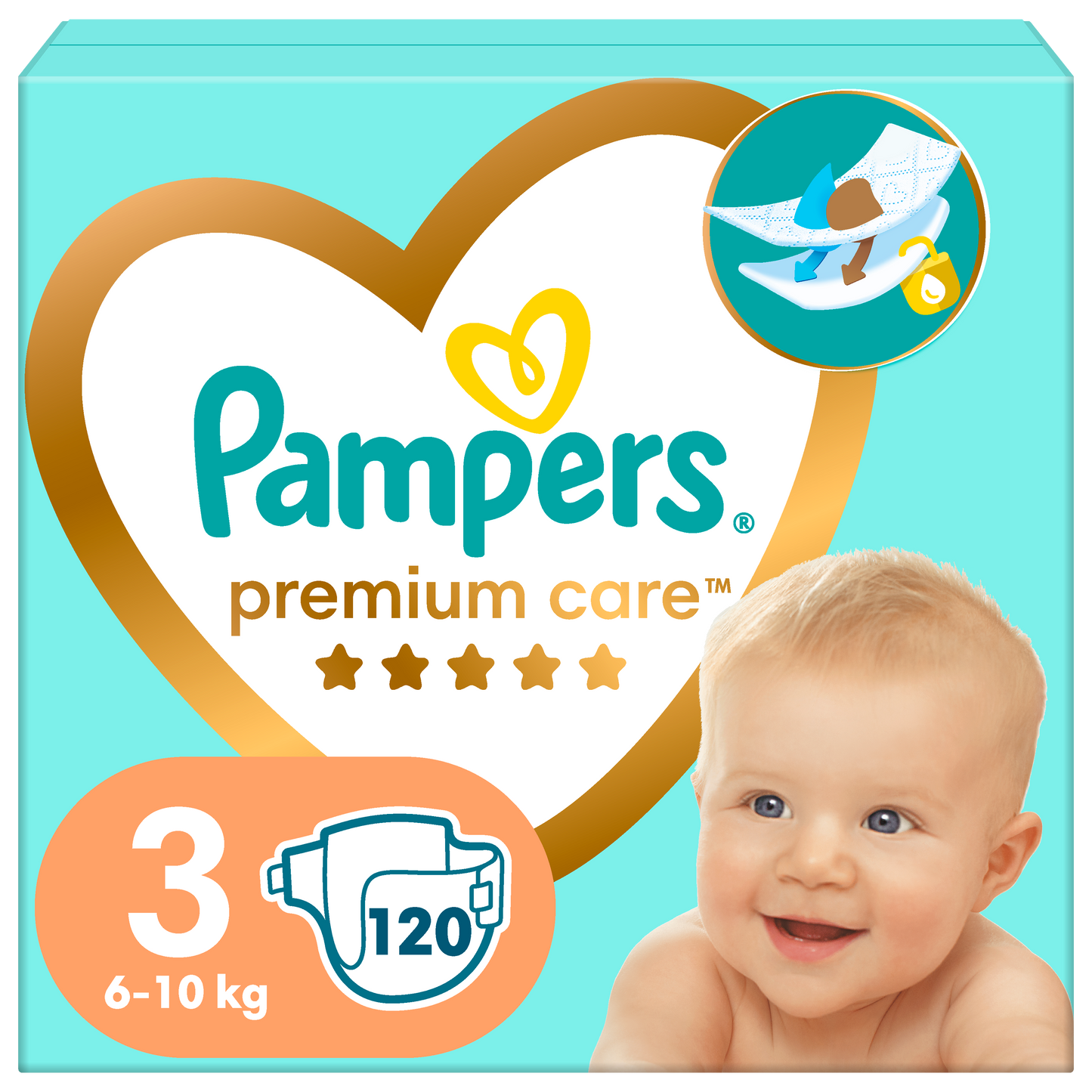 Pampers Premium Care pelene Mega Box Vel. 3 (Midi) – 120 kom