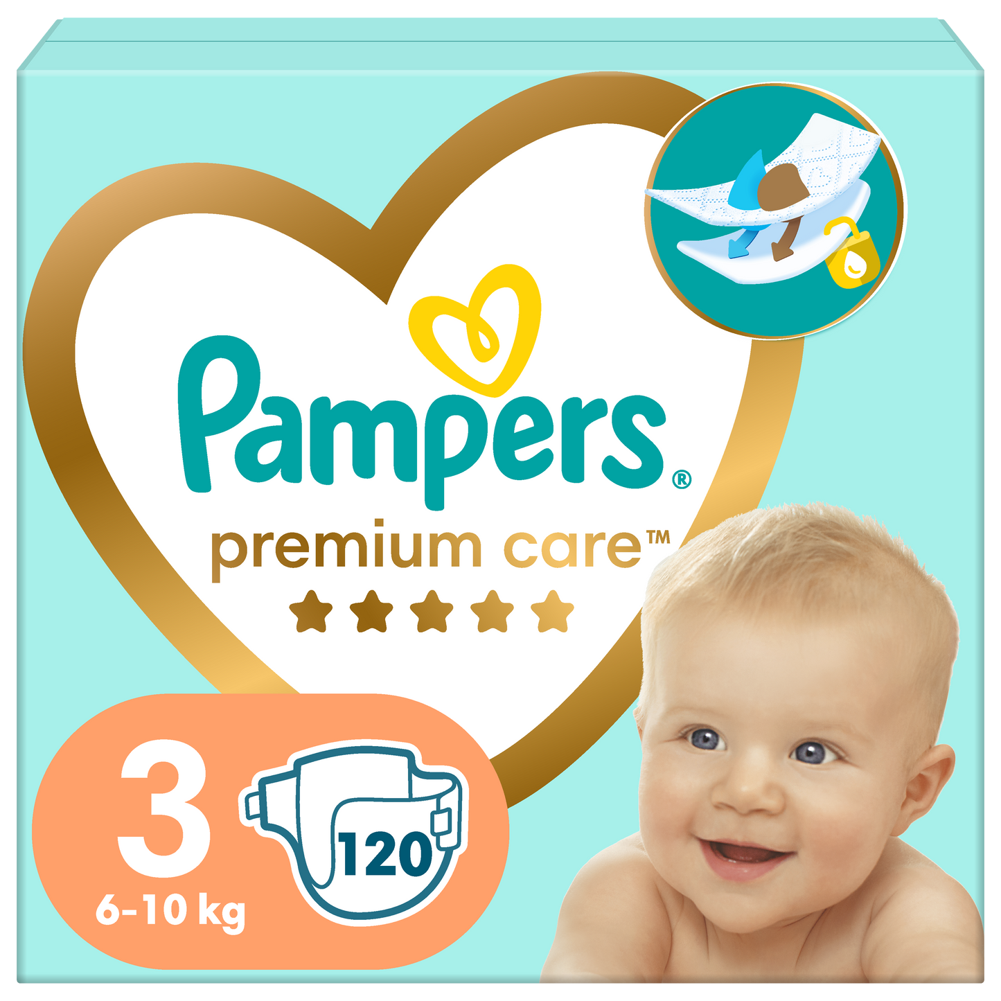 Pampers Premium Care pelene Mega Box Vel. 3 (Midi) – 120 kom