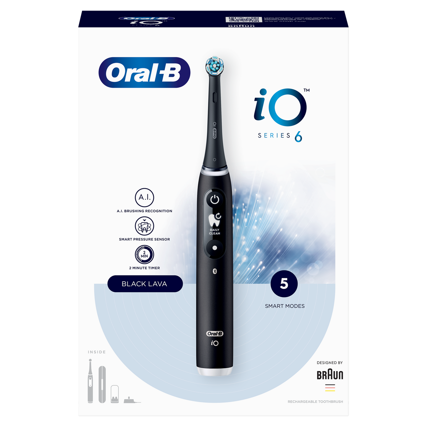 Oral B električna četkica za zube iO Series 6 Black Lava – moćno čišćenje sa stilom