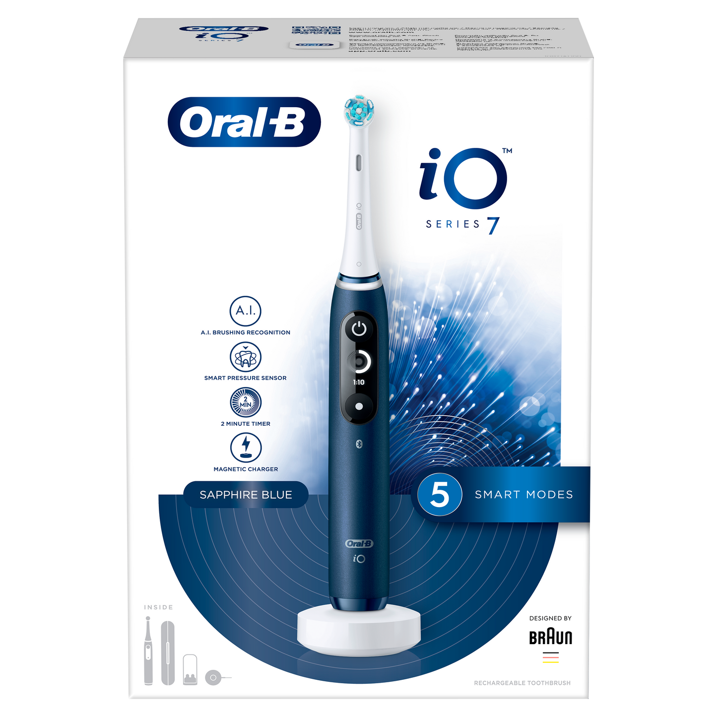 Oral B električna četkica za zube iO Series 7 Sapphire Blue – profesionalna njega zuba