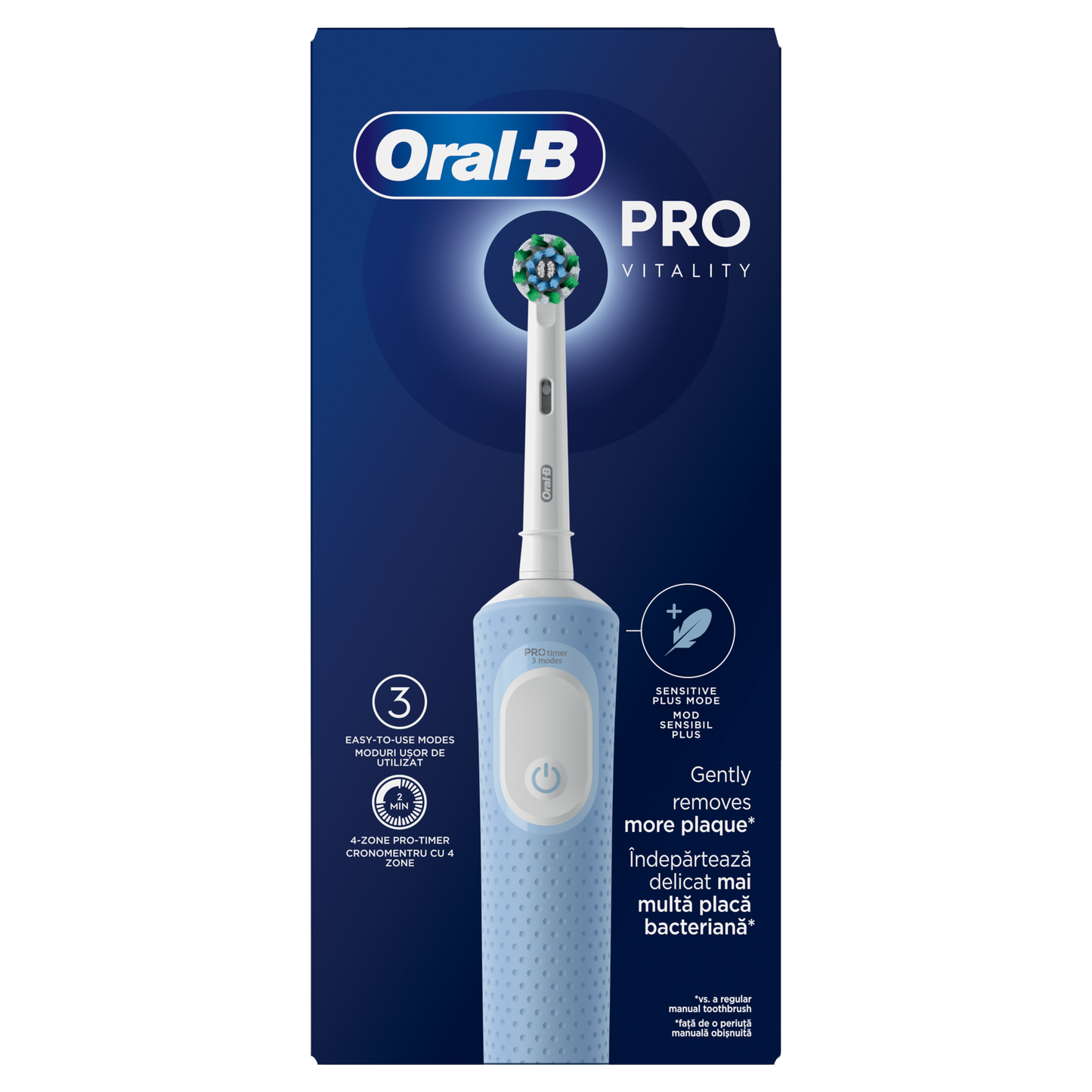 Oral B električna četkica za zube Vitality Pro Icy Blue HBOX – napredna zaštita i svježina