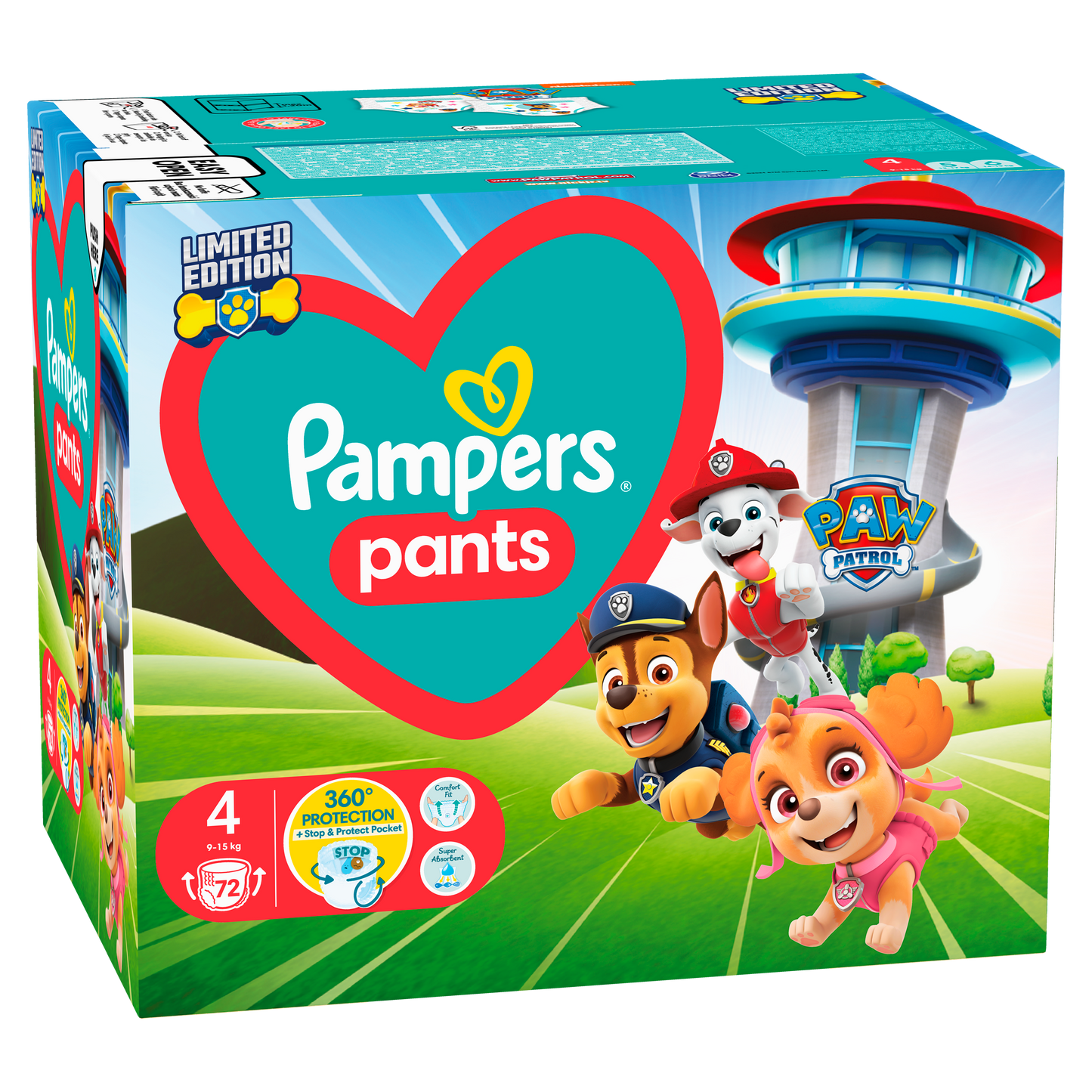 Pampers pelene gaćice Giga Pack Vel. 4 (Maxi) Paw Patrol – 72 kom