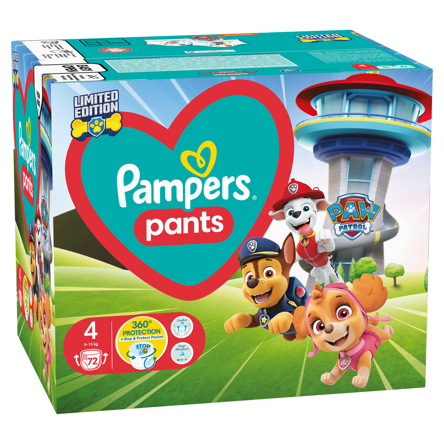 Pampers pelene gaćice Giga Pack Vel. 4 (Maxi) Paw Patrol – 72 kom