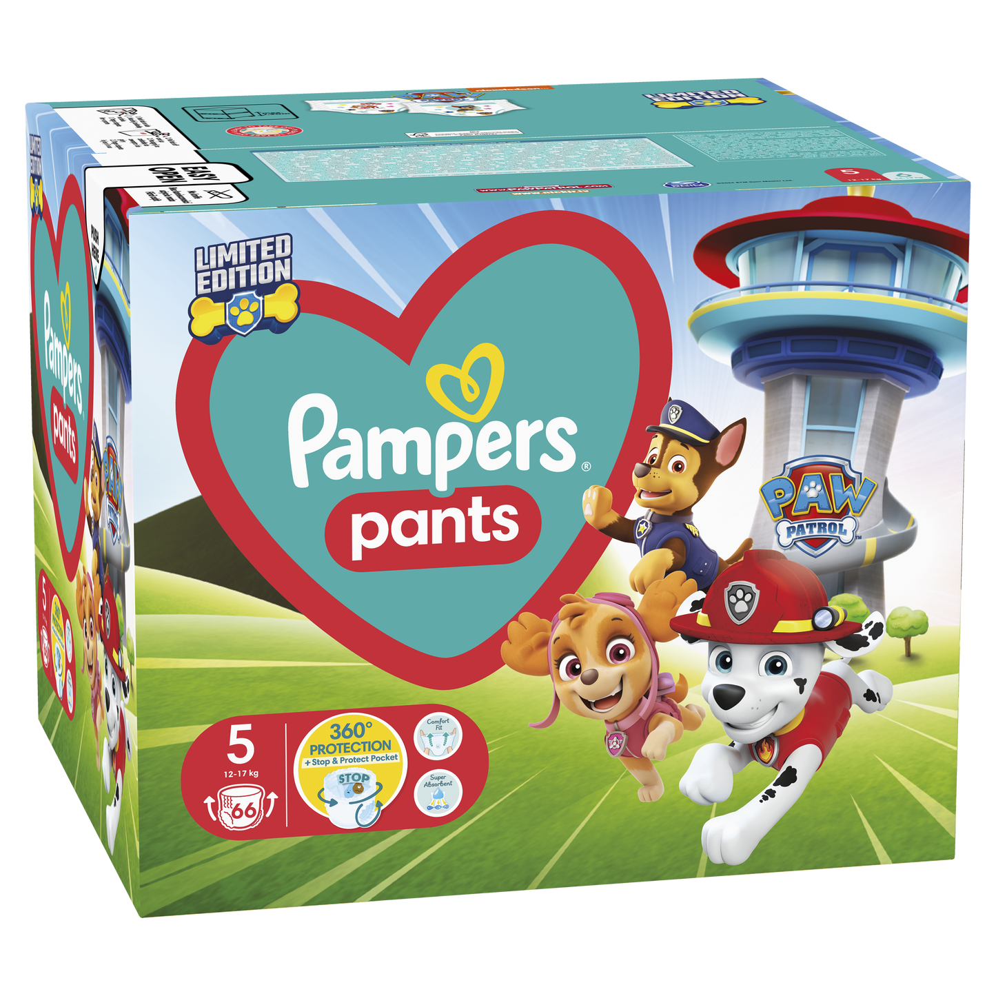 Pampers pelene gaćice Giga Pack Vel. 5 (Junior) Paw Patrol – 66 kom