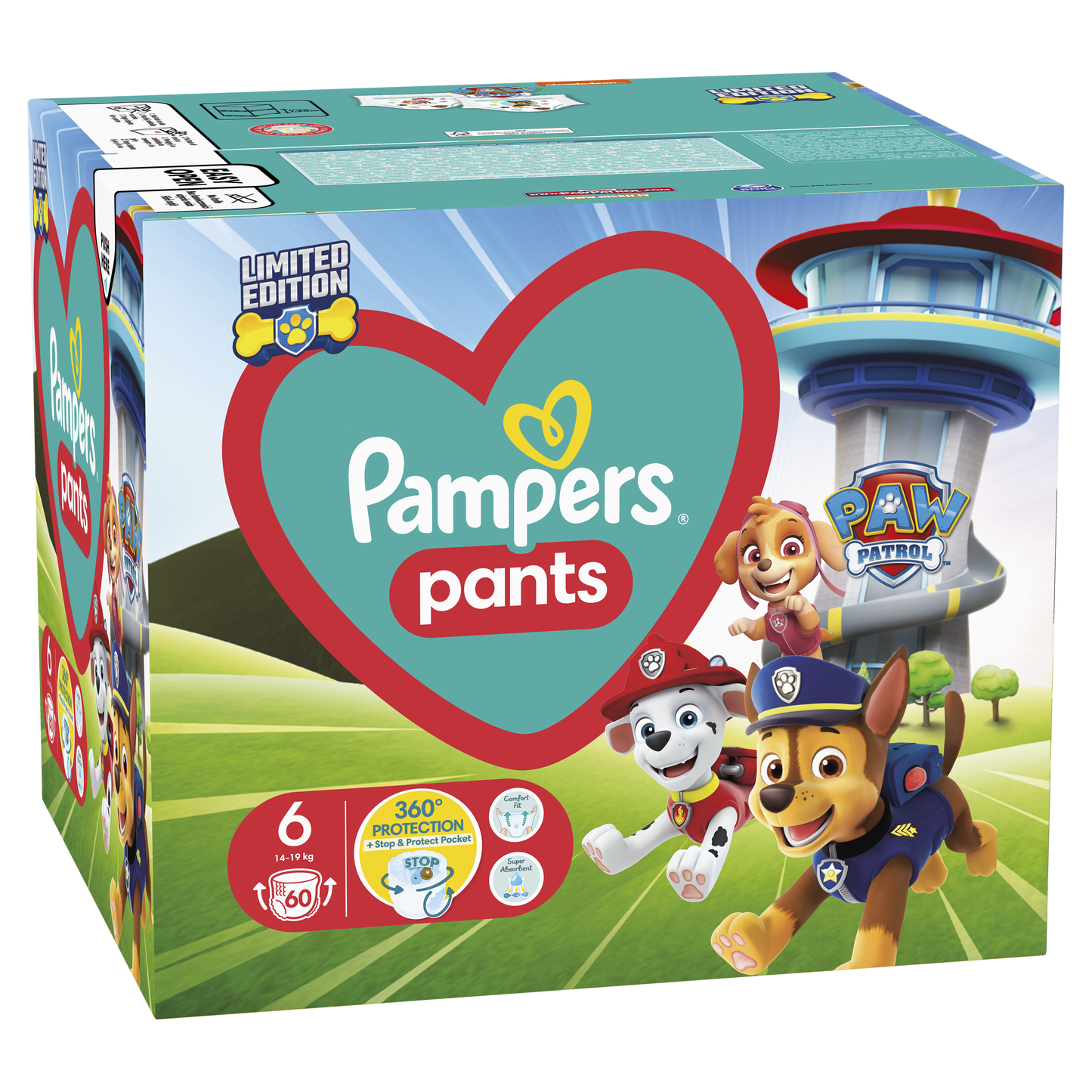Pampers pelene gaćice Giga Pack Vel. 6 (Extra Large) Paw Patrol – 60 kom