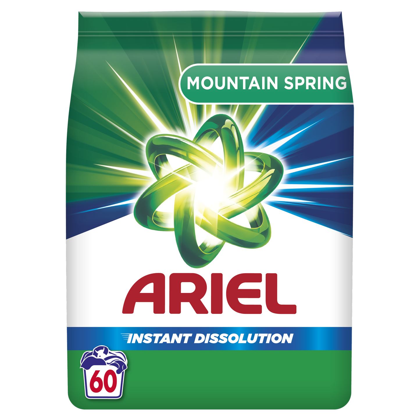 Ariel praškasti deterdžent Mountain Spring – 60 pranja, 4,5 kg