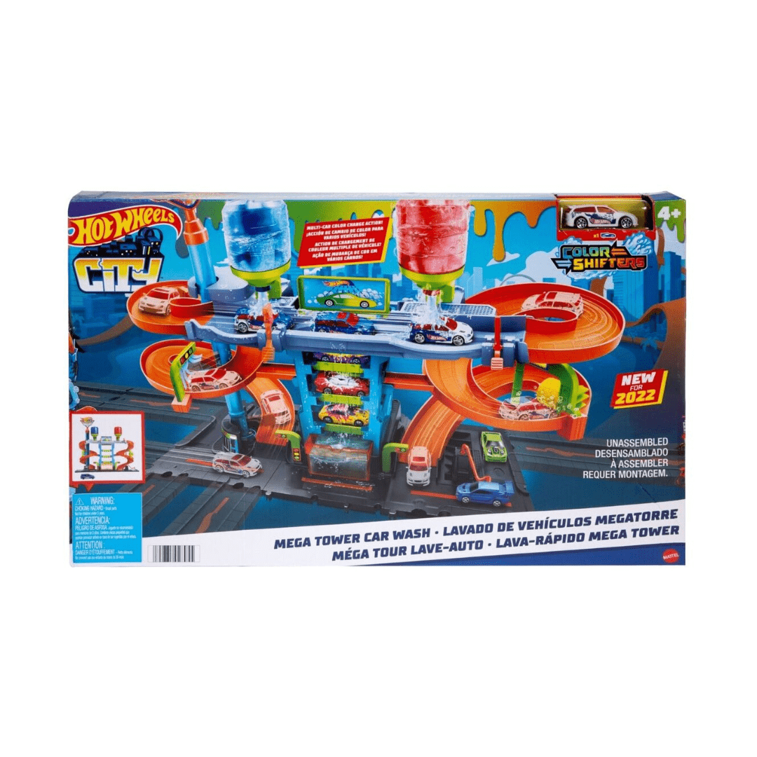 Hot Wheels City Mega Tower Car Wash – autoperionica sa Color Shifters efektom