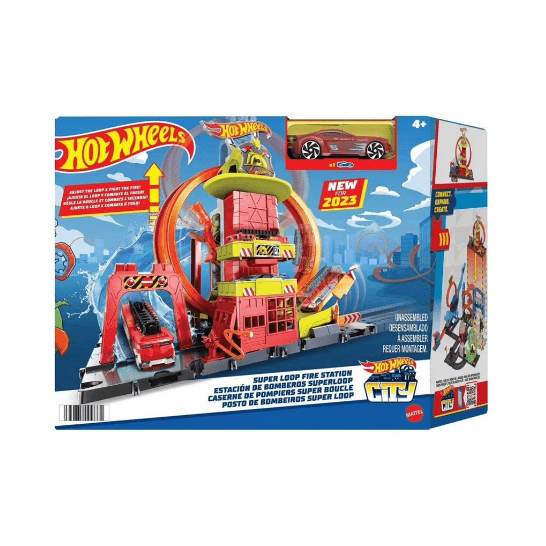 Hot Wheels City Super Loop Vatrogasna Stanica – set sa vatrogasnim vozilom