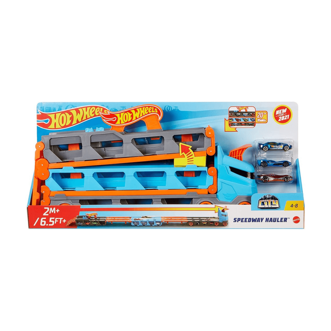Hot Wheels City Speedway Hauler – Kamion transporter sa kapacitetom za 20 vozila