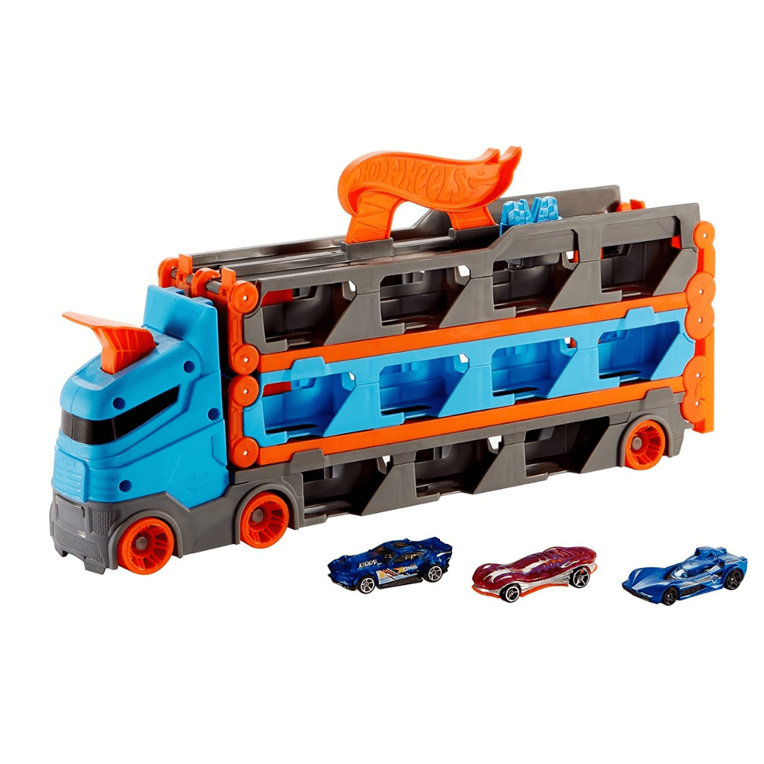 Hot Wheels City Speedway Hauler – Kamion transporter sa kapacitetom za 20 vozila