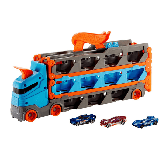 Hot Wheels City Speedway Hauler – Kamion transporter sa kapacitetom za 20 vozila