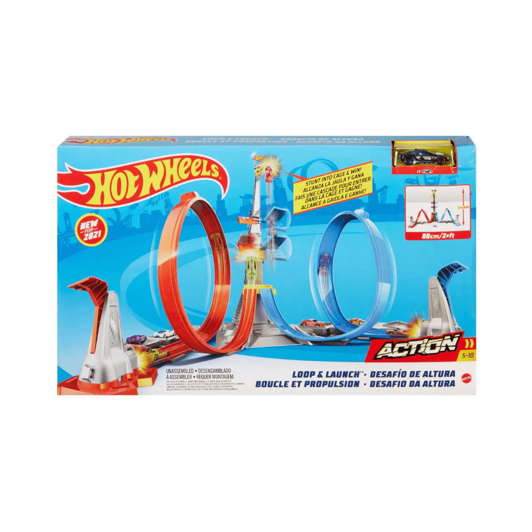 Hot Wheels Loop & Launch – Stunt staza s dvostrukim petljama i lansiranjem auta