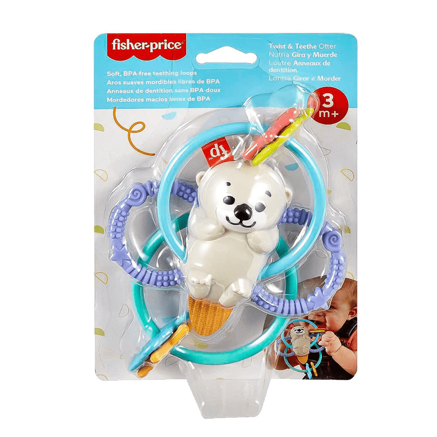 Fisher-Price Twist & Teethe vidra – Grizalica za bebe 3m+ bez BPA