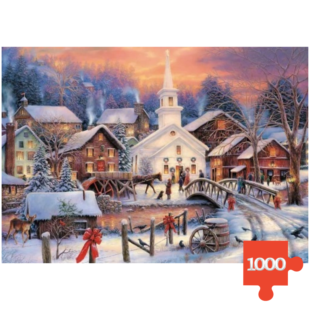 Trefl Puzzle Božićno selo 1000 dijelova – zimska slagalica za odrasle i tinejdžere