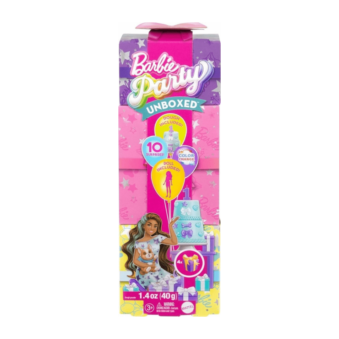 Barbie Party Unboxed Set Brineta – Lutka s Dodacima, Rođendanska Proslava, 10 Iznenađenja
