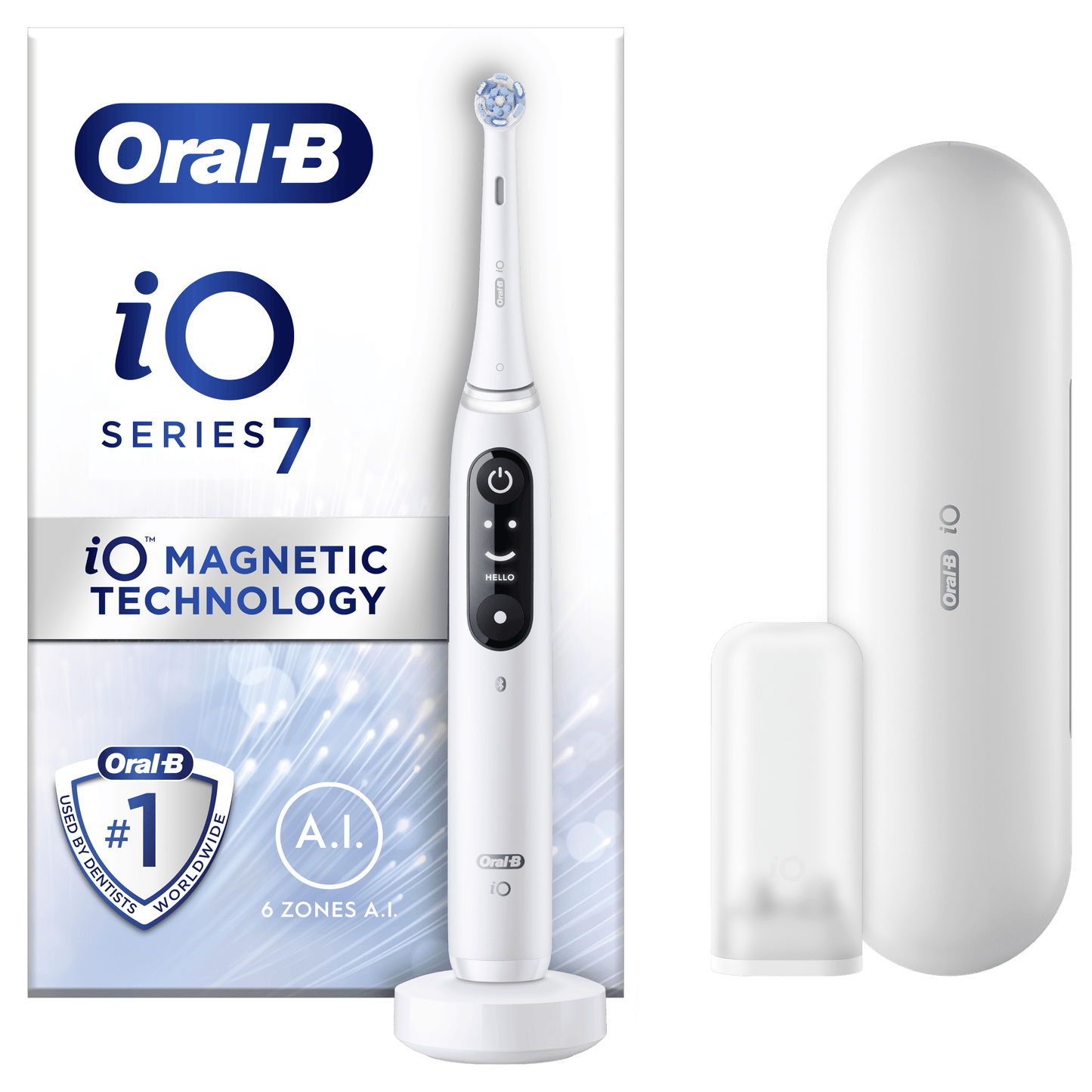 Oral B električna četkica za zube iO Series 7 White Alabaster - bijela boja – vrhunska njega