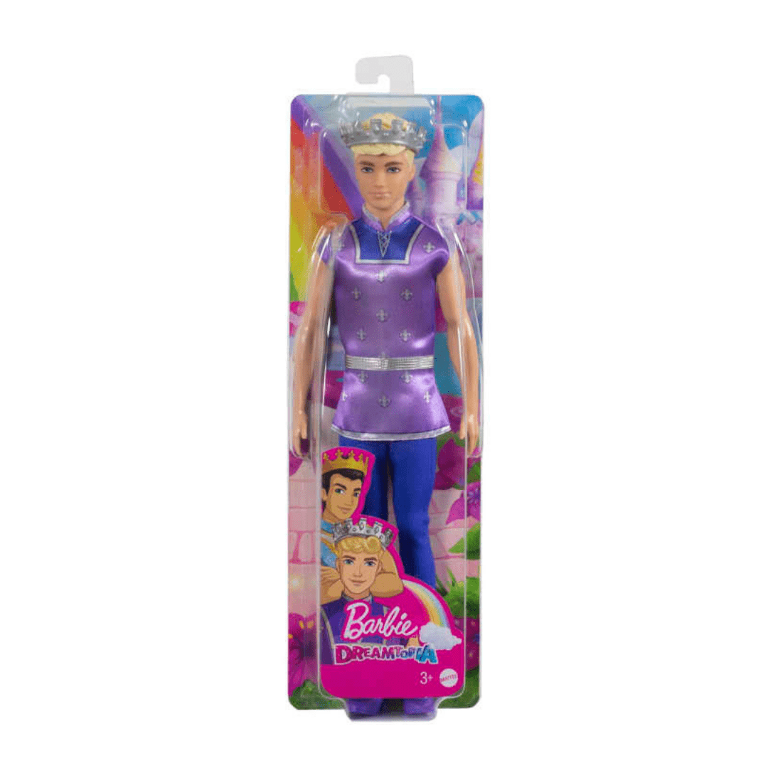 Barbie Dreamtopia Ken Lutka – Princ u Ljubičastoj Odjeći i Kruni za Djecu 3+