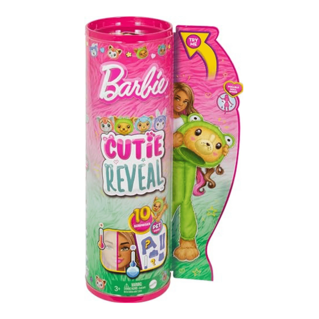 Barbie Cutie Reveal lutka – Psić u žabi s dodacima i iznenađenjima