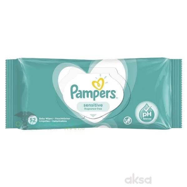 Pampers Sensitive vlažne maramice, bez mirisa – 52 kom