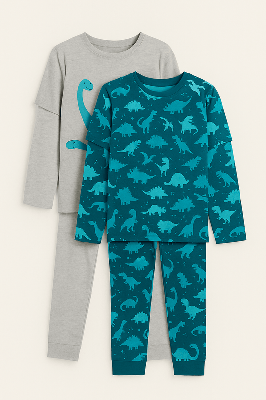 BPC Dječji pidžama set – dinosauri (2 kompleta) dugi rukav