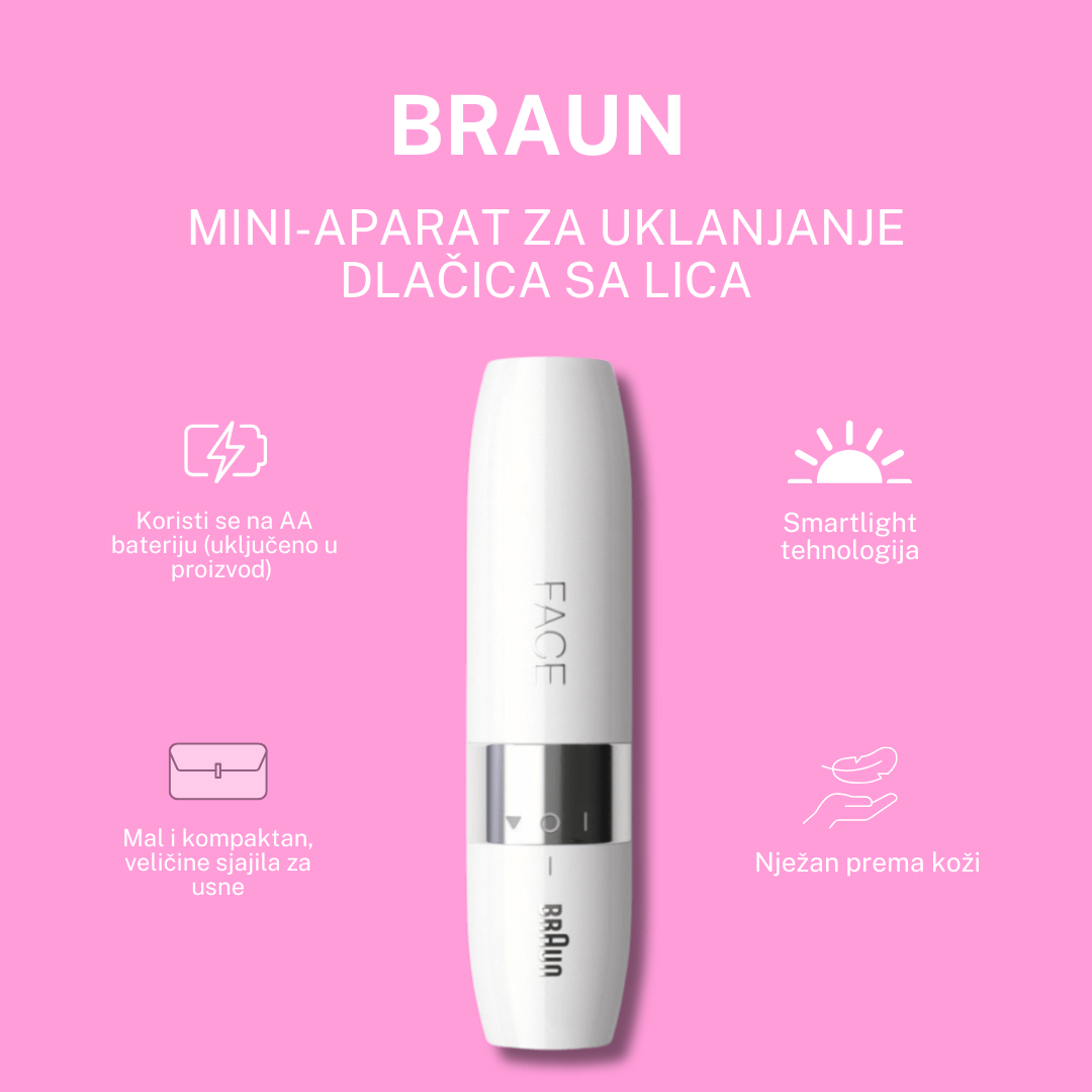Braun FS 100 Mini – Uređaj za uklanjanje dlačica s lica, kompaktan i nježan za kožu, bijele boje
