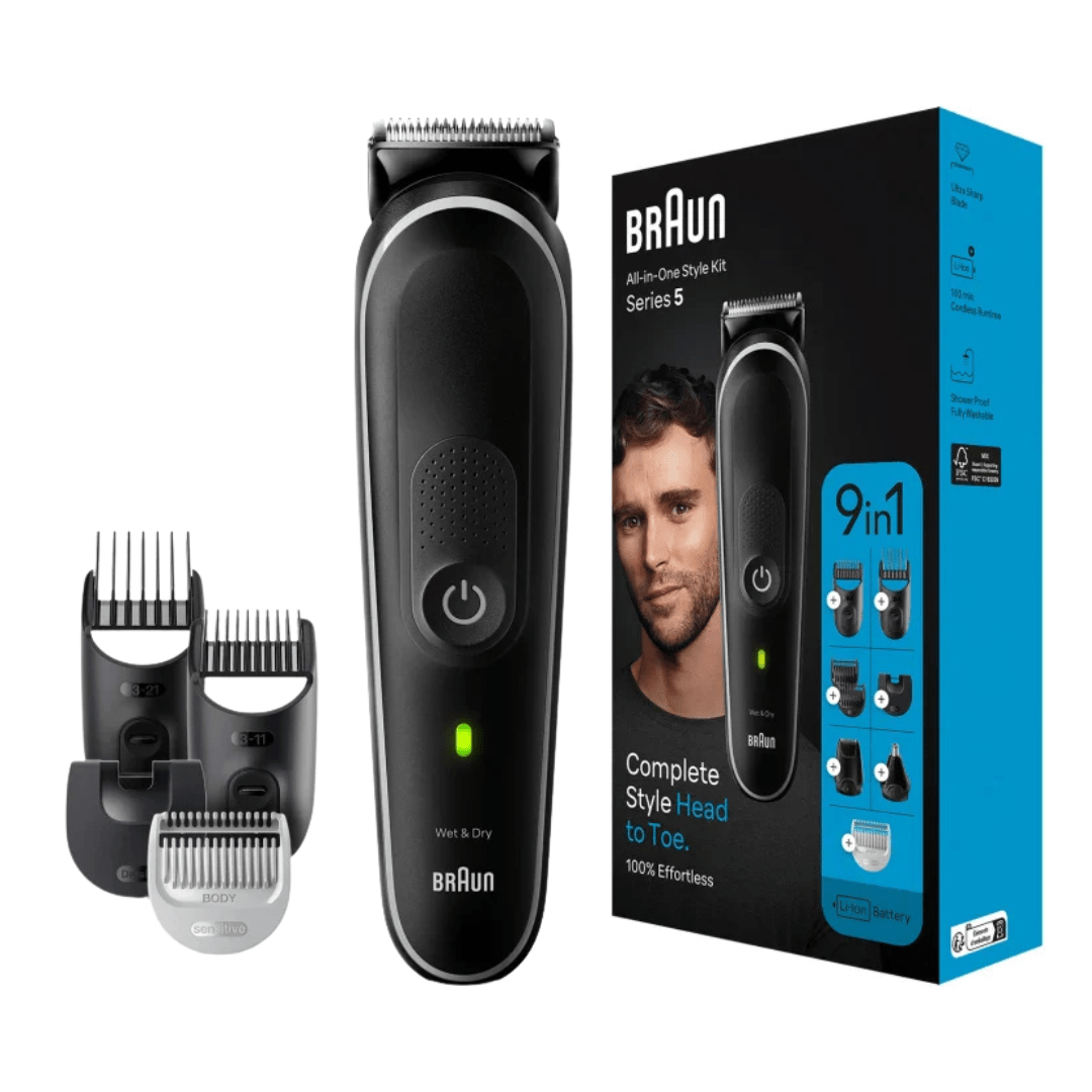 Braun MGK5410 – Sve u jednom trimer 9-u-1 za bradu, kosu i tijelo, 100 min bežičnog rada, vodootporan