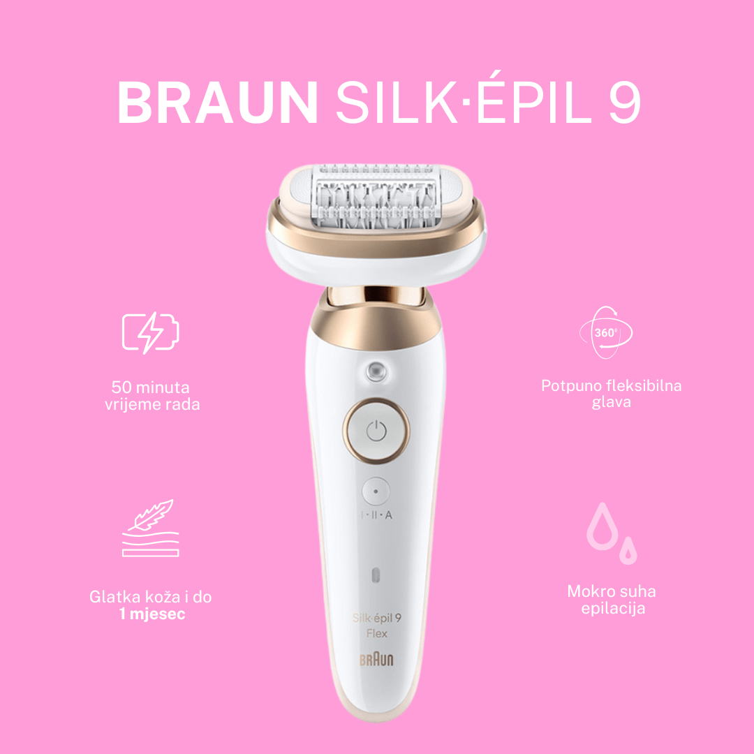 Braun Silk-épil 9 SkinSpa Flex 9-481 – epilator s 360° fleks glavom, Wet&Dry, jastučić za masažu, piling i mini trimer
