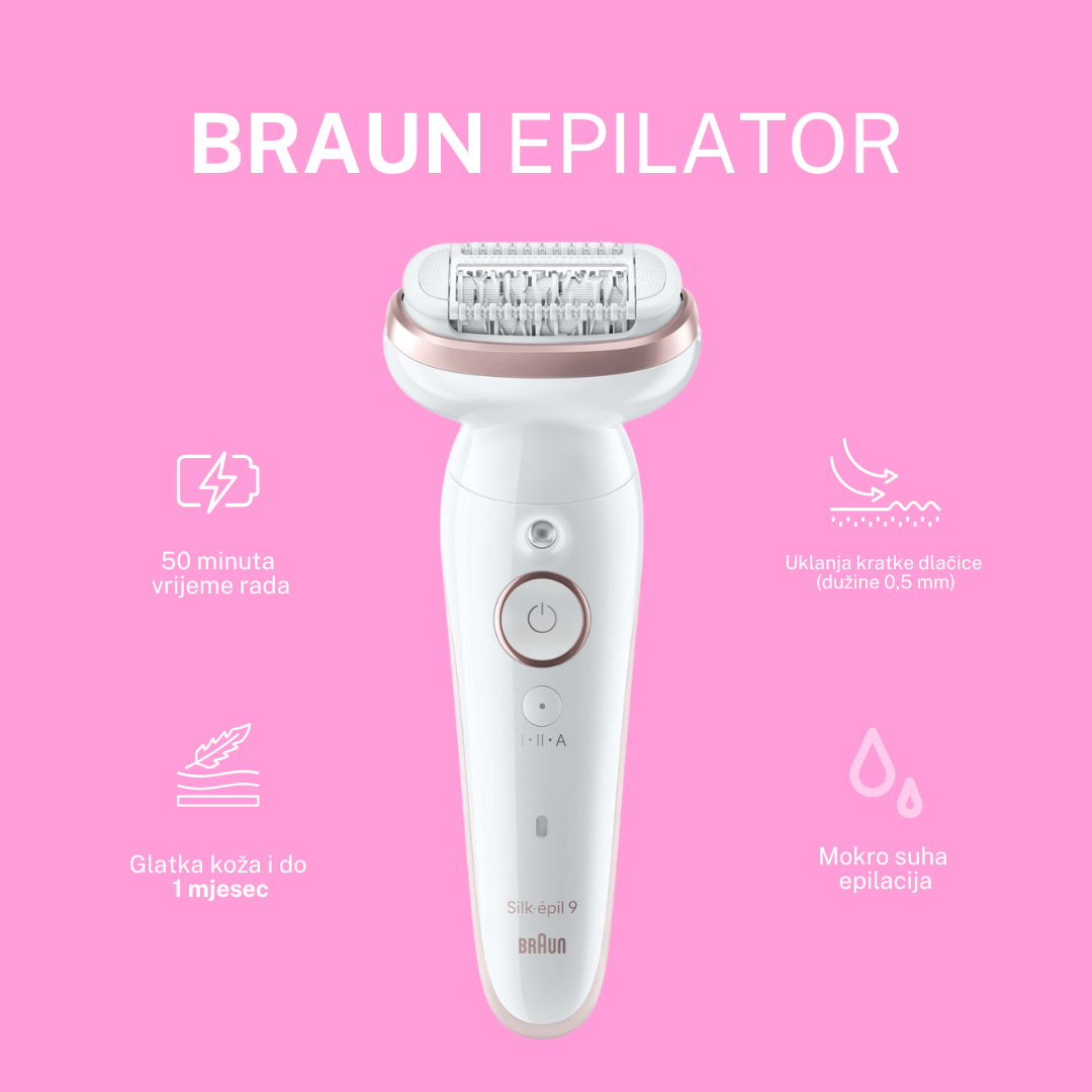 Braun Silk-épil 9 – epilator s pokretnom glavom, Wet&Dry funkcijom i glatkom kožom do 4 sedmice