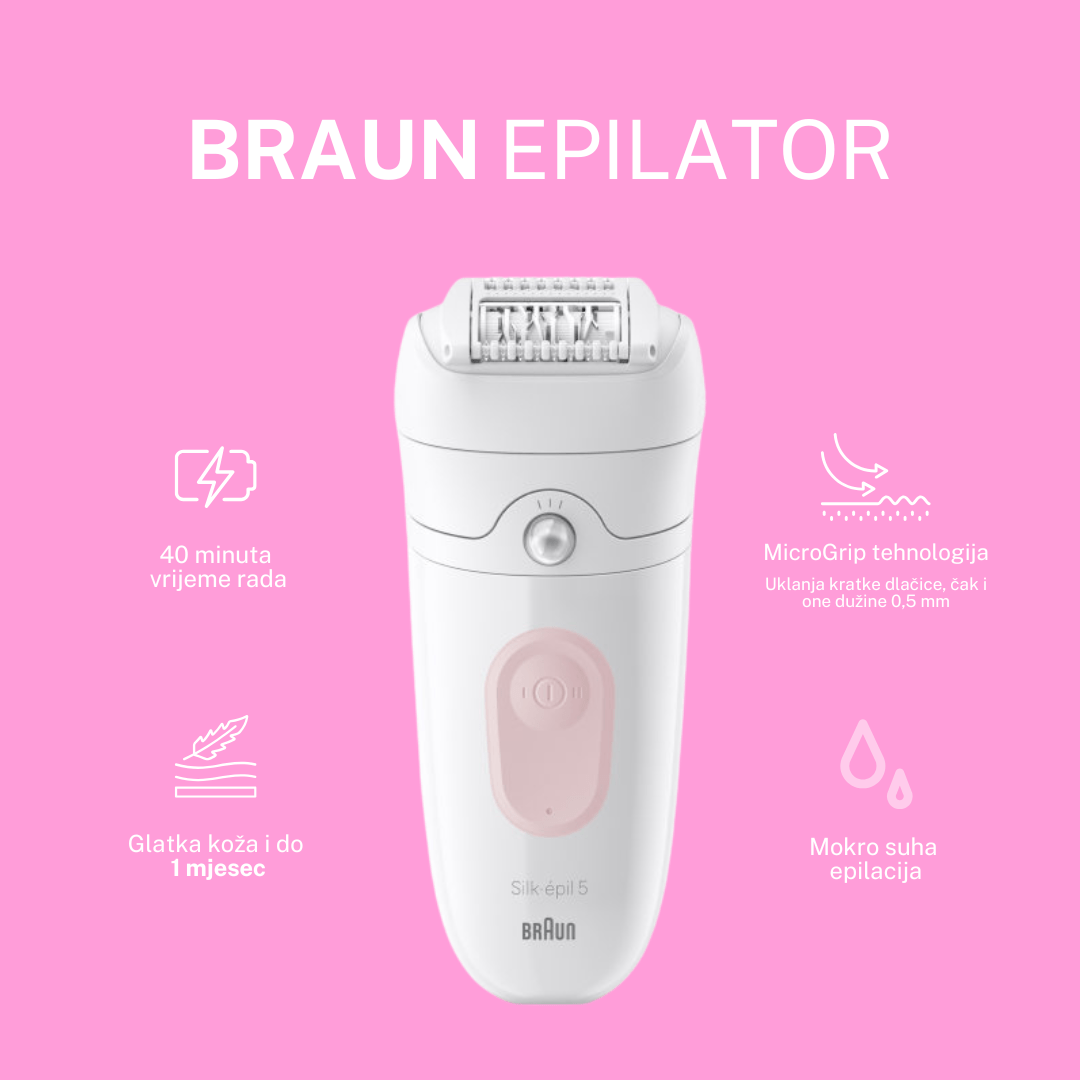 Braun Silk-épil 5 5-050 epilator – nježno uklanjanje dlačica, dugotrajna glatka koža