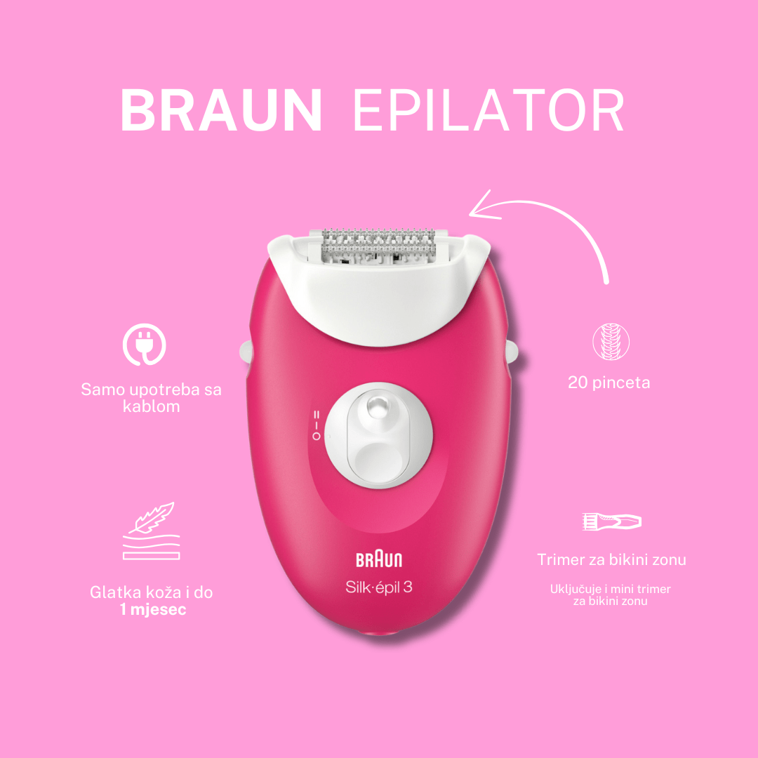 Braun Silk-épil 3 3-202 epilator – jednostavno uklanjanje dlačica i glatka koža do 4 sedmice