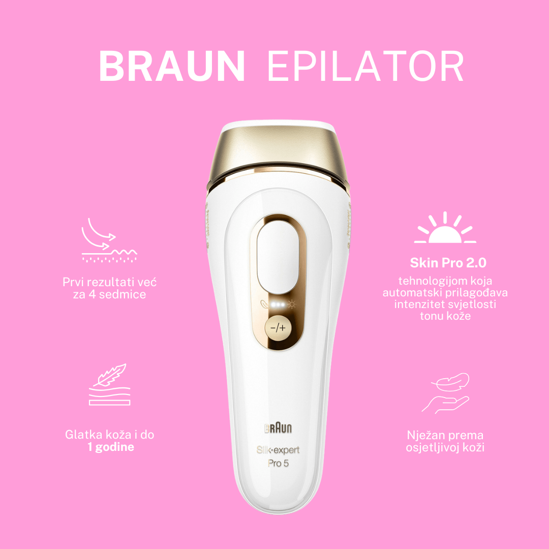 Braun Silk-expert Pro 5 PL 5052 – brza IPL epilacija, do 125 bljesaka/min, SmartSkinAdapt, do 1 g godina glatke kože
