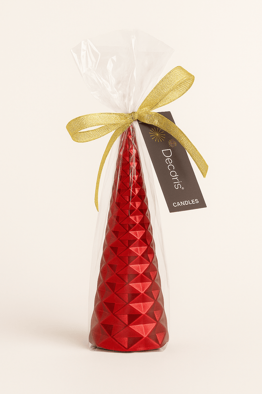 Decoris crvena svijećica s glitterom – 4 h gorenja