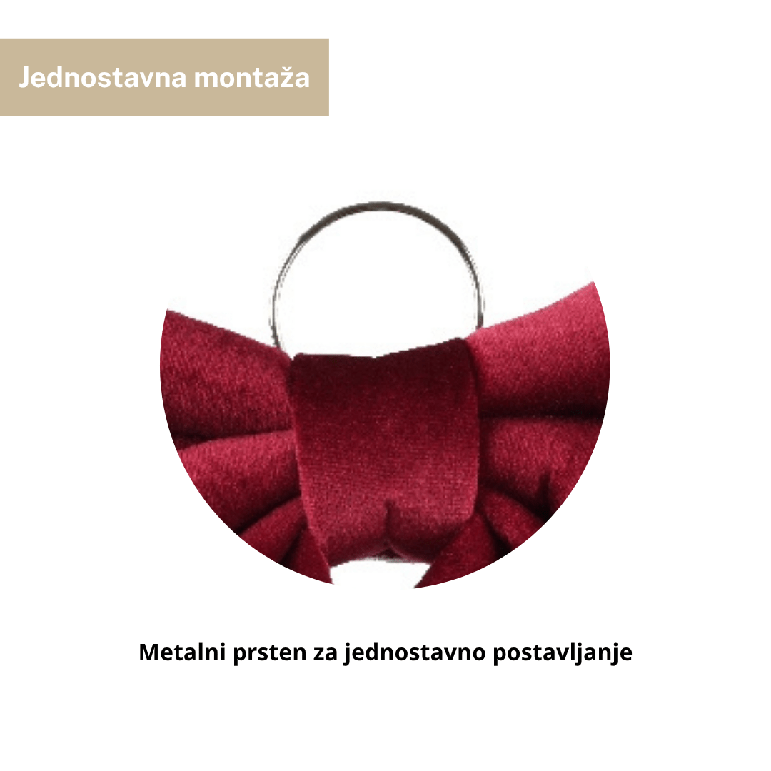 Decoris velika baršunasta mašna – 48x 52 cm bordo/crvena dekor za jelku, vrata i poklone