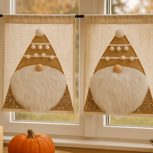 Dekorativna zavjesa s motivom patuljka 33x40 cm – obostrano identičan uzorak , 100% poliester