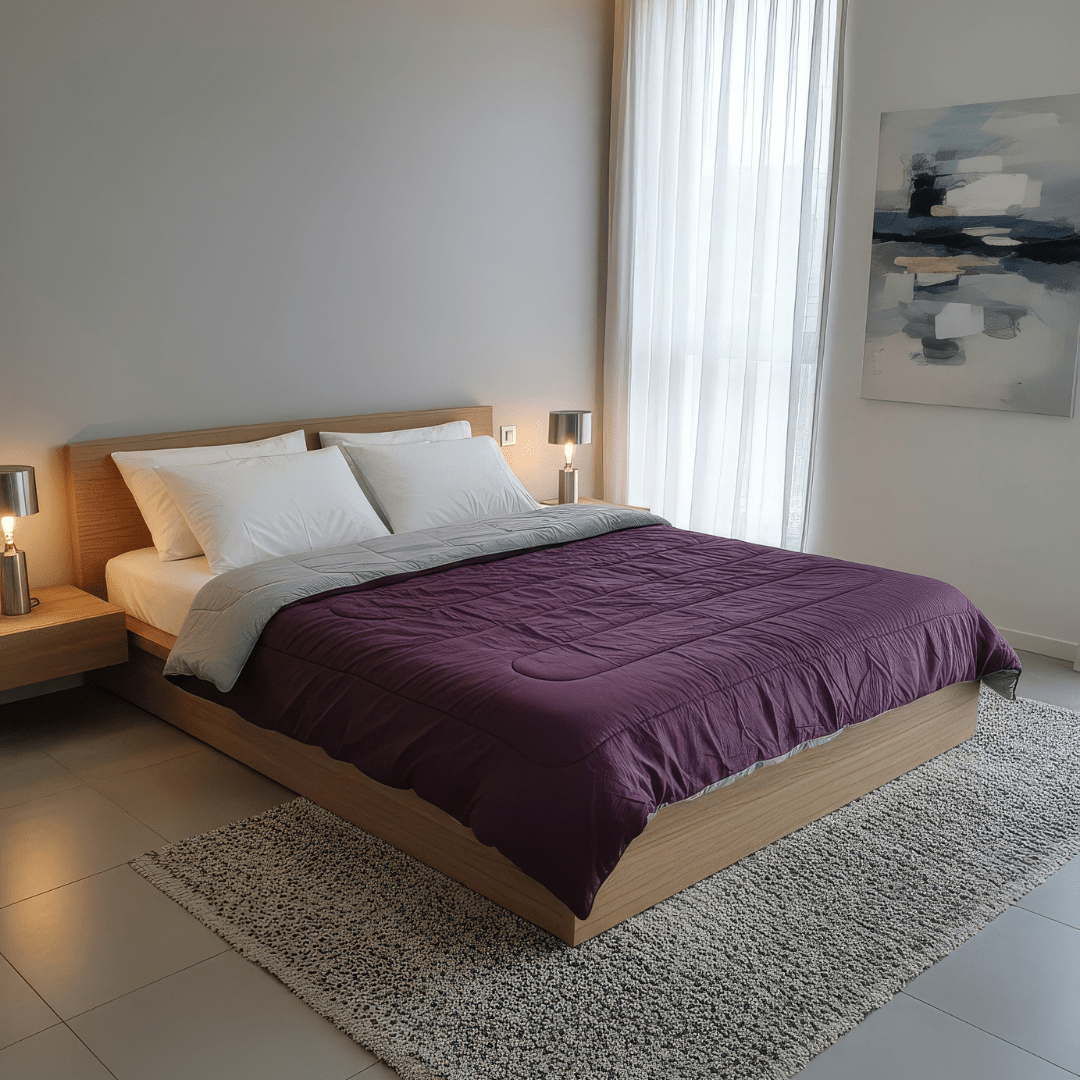 Dječja vreća za spavanje 2 u 1 – ljubičasto-siva 70x170 cm, pogodna i kao pokrivač