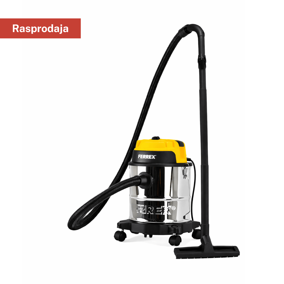Ferrex usisivač za suho i mokro (wet & dry) 1200 W – inox spremnik 12 L, 17 kPa + puhanje