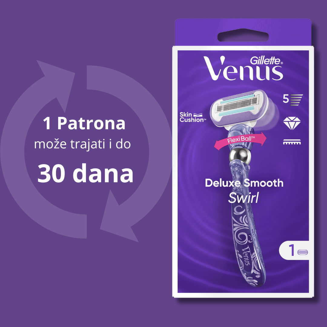 Gillette Venus Swirls – FlexiBall + 5 Contour Oštrica za Savršene Krivine