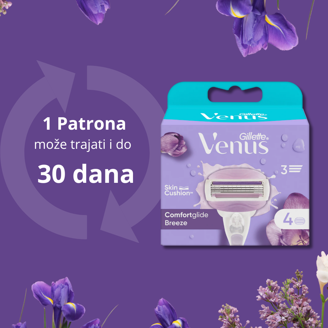 Gillette Venus Breeze zamjenske patrone, 4-kom (pakovanje) – 2 u 1 sa gelom