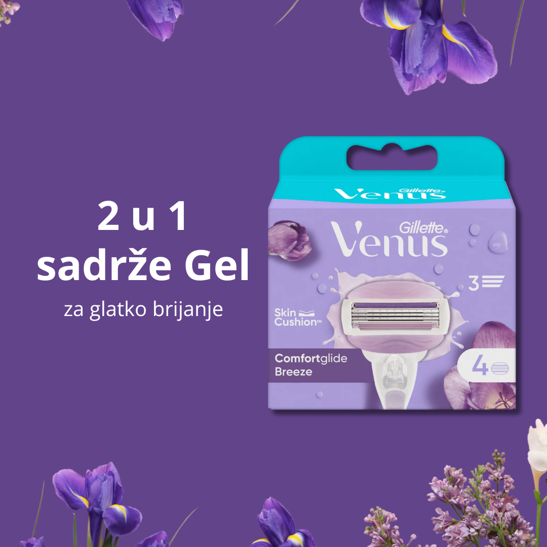 Gillette Venus Breeze zamjenske patrone, 4-kom (pakovanje) – 2 u 1 sa gelom