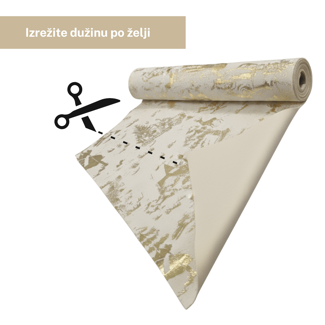 Nadstolnjak – bež sa zlatnim detaljima, 28 × 275 cm
