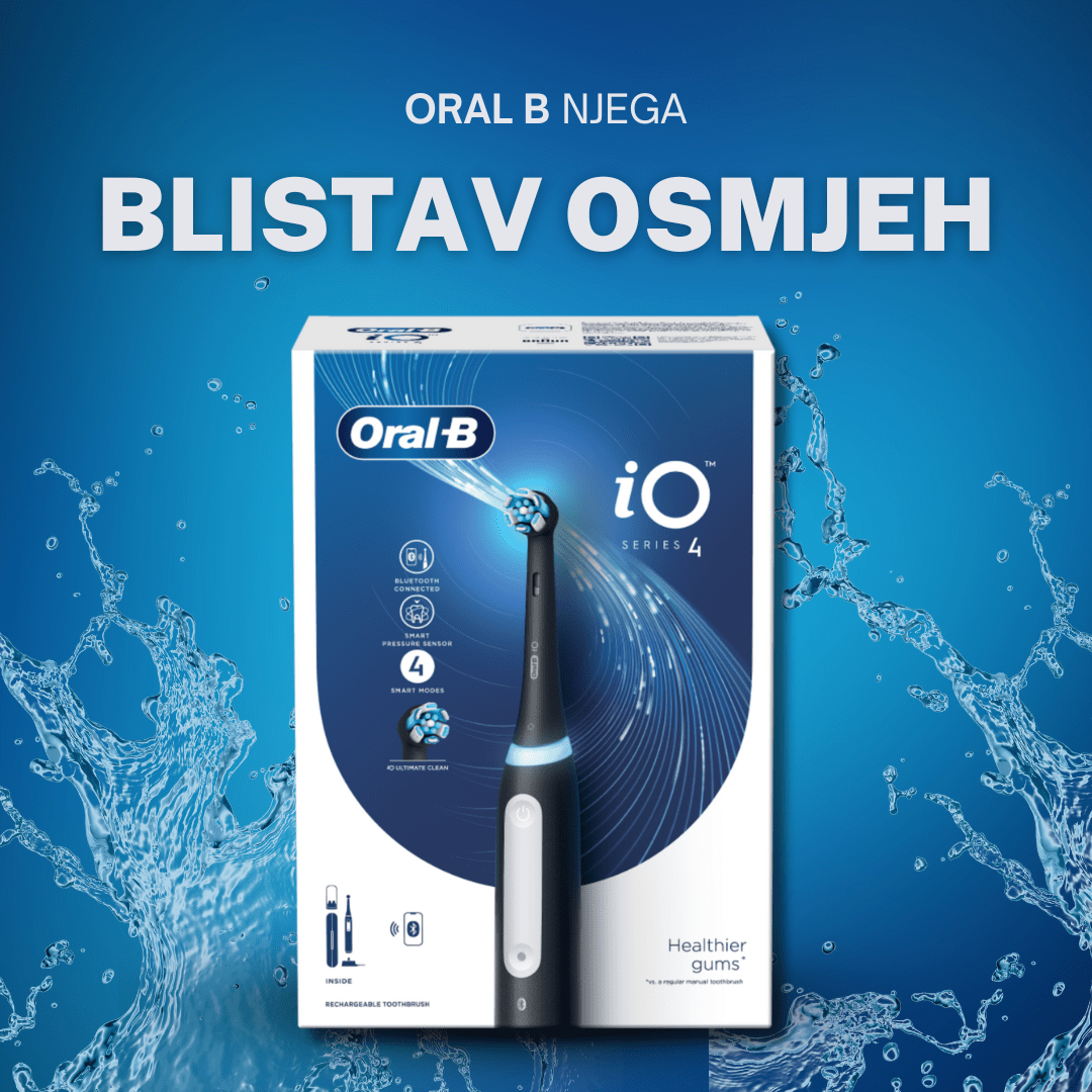 Oral B električna četkica za zube iO Series 4 Black – vrhunska snaga čišćenja