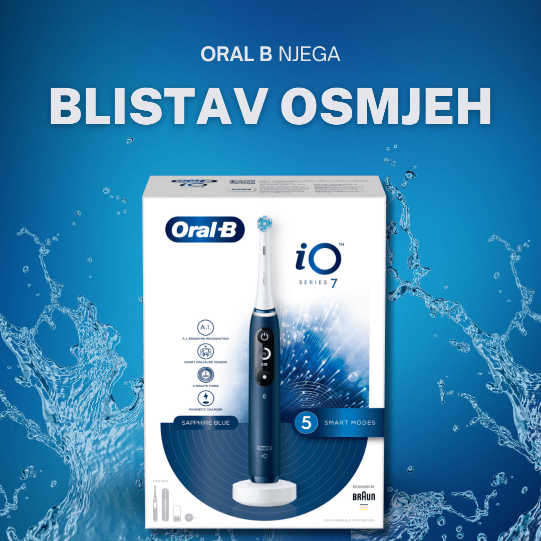 Oral B električna četkica za zube iO Series 7 Sapphire Blue – profesionalna njega zuba