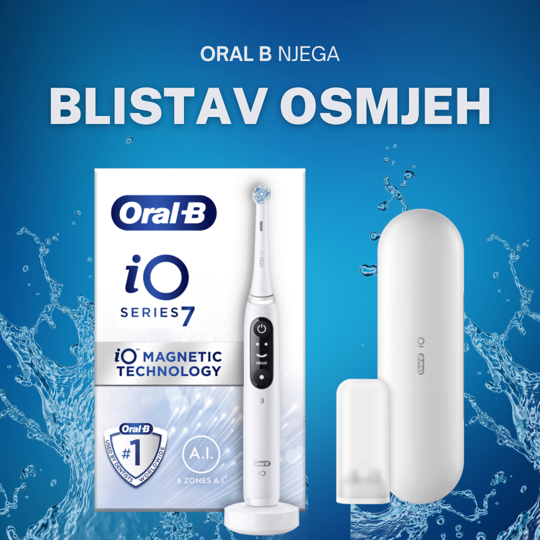 Oral B električna četkica za zube iO Series 7 White Alabaster - bijela boja – vrhunska njega