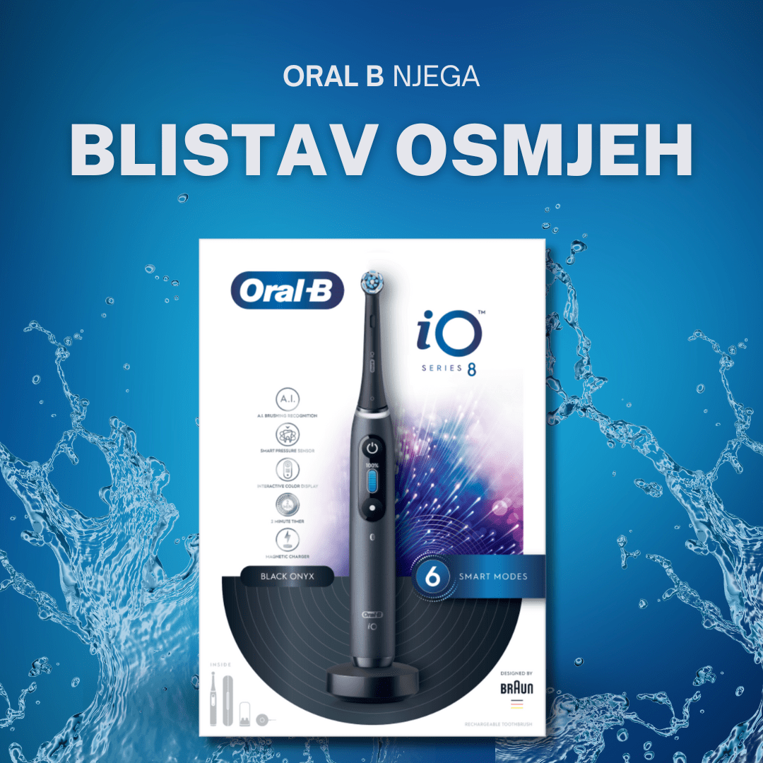 Oral B električna četkica za zube iO Series 8 Black Onyx - crna boja – elegantna i moćna tehnologija
