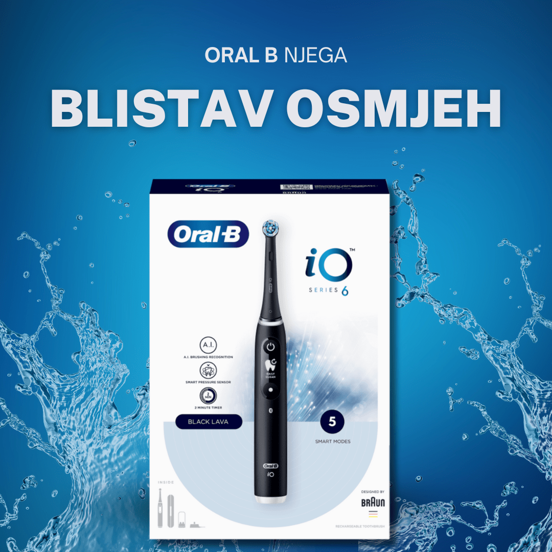 Oral B električna četkica za zube iO Series 6 Black Lava – moćno čišćenje sa stilom