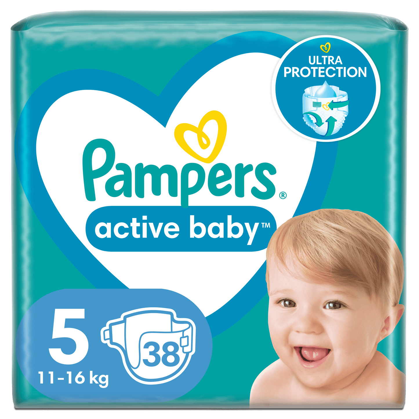 Pampers Active Baby pelene, veličina 5 (11–16 kg) – 38 kom