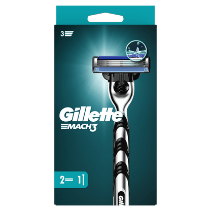 Gillette Mach3 brijač + 2 patrone – trostruke oštrice dnevno brijanje