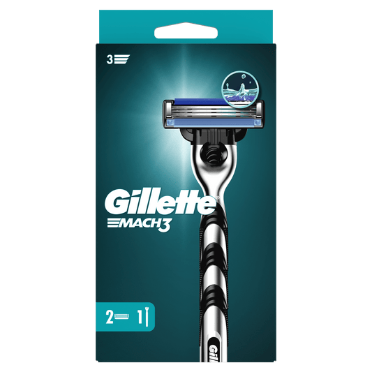 Gillette Mach3 brijač + 2 patrone – trostruke oštrice dnevno brijanje