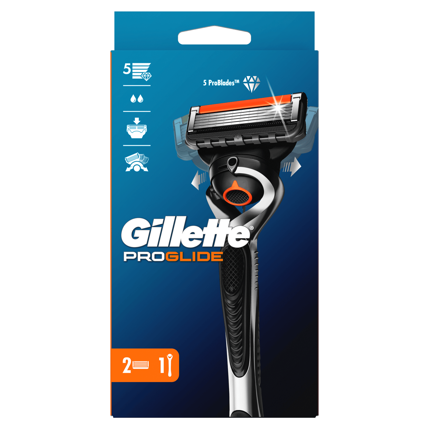 Gillette ProGlide FlexBall brijač + 2 patrone – prati konture