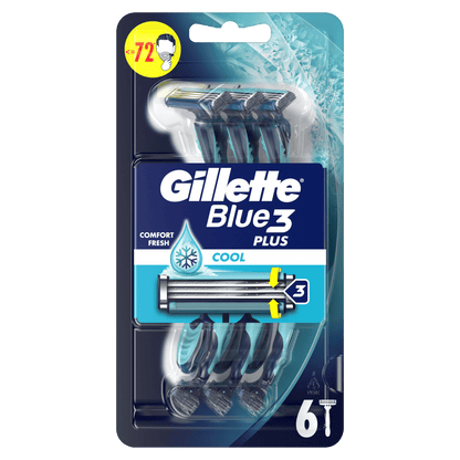 Gillette Blue 3 Plus Cool brijači 6 kom – svježe brijanje uz rashlađujuću trakicu